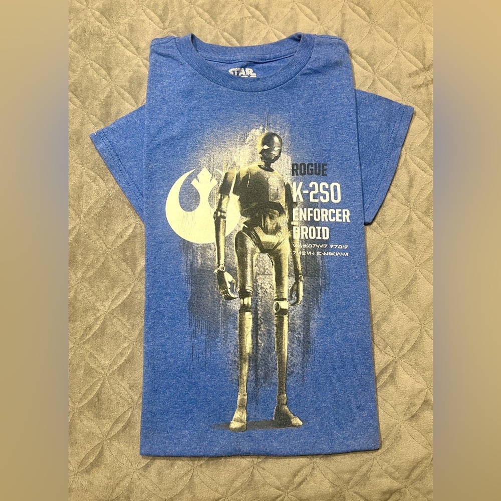 Star Wars Rogue K-2SO Enforcer Droid Graphic Blue R2D2 T-Shirt! Sz M! Nerd Up!